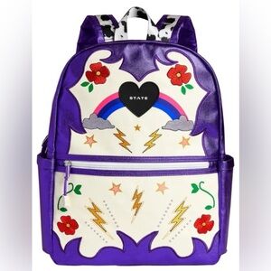 NWT STATE Metallic Kane Kids Travel Cowgirl Backpack Purple SOLD OUT Limited Ed